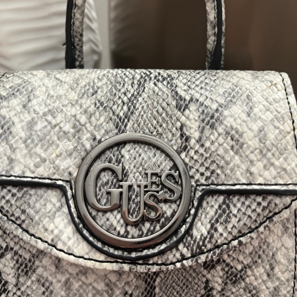 GUESS Python Print Micro Mini Top Handle Crossbody Bag - Picture 2 of 11